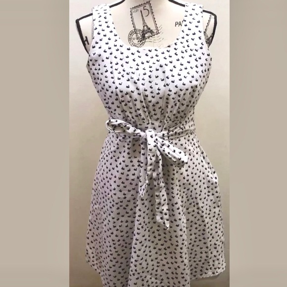 Cynthia Rowley Summer Dress White Swan Print 6 - Picture 1 of 8